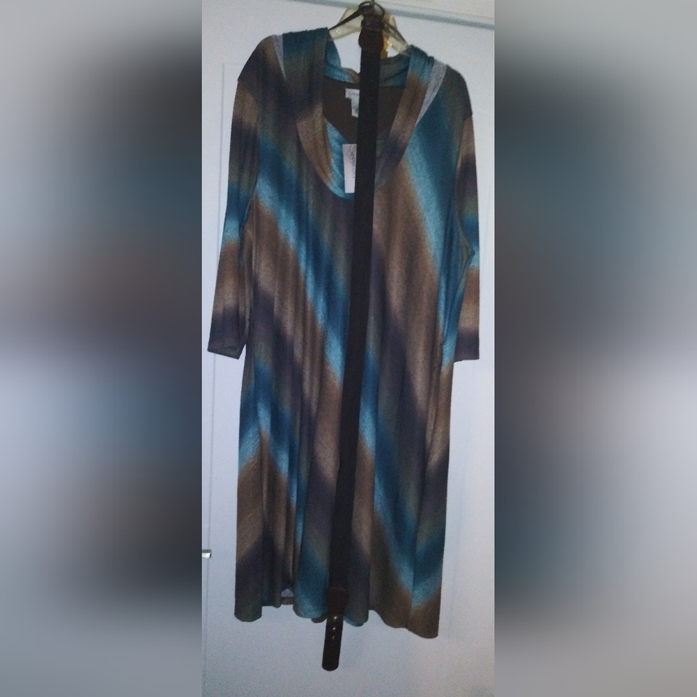 Catherine Brown and green stretch dress with lining- 3X -never worn